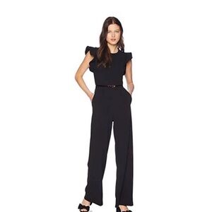 Calvin Klein Black Ruffle Sleeve Jumpsuit